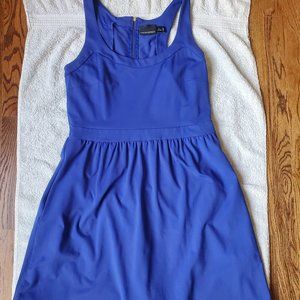 Stretchy Blue Dress with Pockets